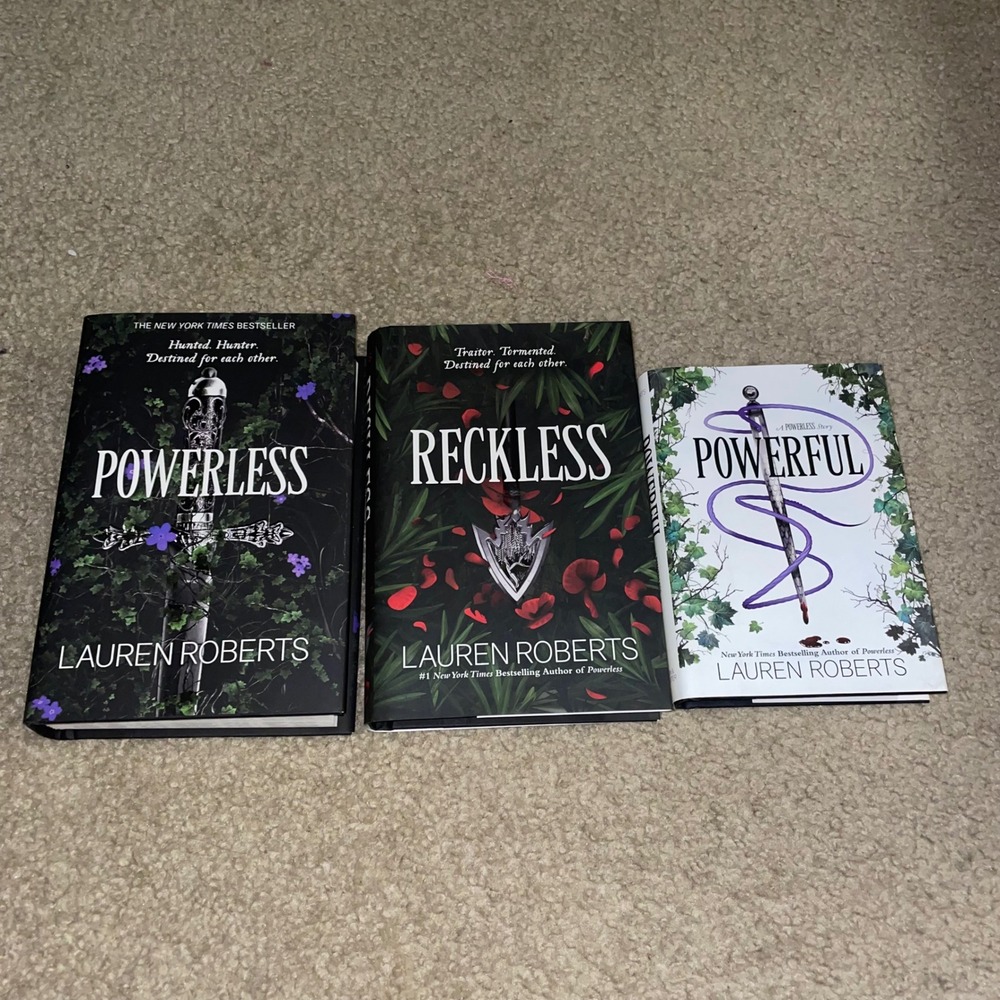 Lauren Roberts Powerless Trilogy Hardcover Set Powerless Reckless Powerful YA